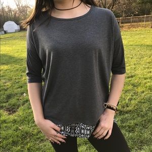 grey long t shirt